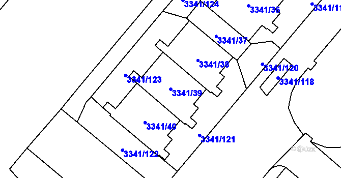 Parcela st. 3341/39 v KÚ Chodov, Katastrální mapa