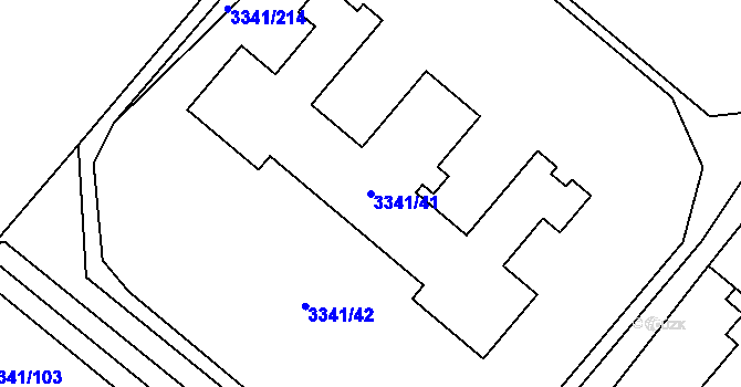 Parcela st. 3341/41 v KÚ Chodov, Katastrální mapa