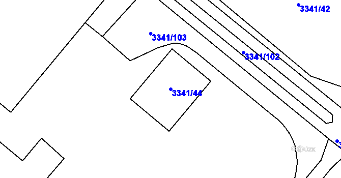 Parcela st. 3341/44 v KÚ Chodov, Katastrální mapa