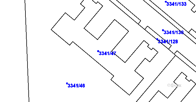 Parcela st. 3341/47 v KÚ Chodov, Katastrální mapa