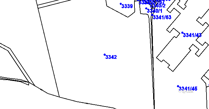 Parcela st. 3342 v KÚ Chodov, Katastrální mapa