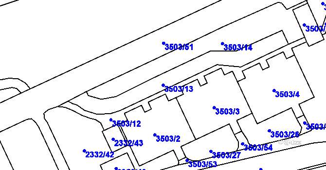 Parcela st. 3503/13 v KÚ Chodov, Katastrální mapa