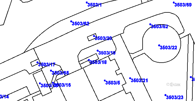 Parcela st. 3503/19 v KÚ Chodov, Katastrální mapa