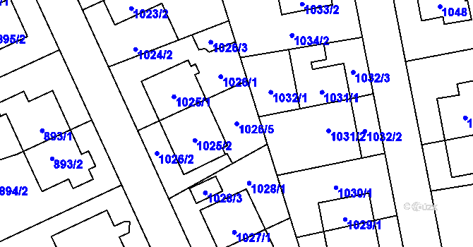 Parcela st. 1026/5 v KÚ Chodov, Katastrální mapa