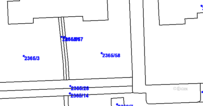Parcela st. 2365/58 v KÚ Chodov, Katastrální mapa