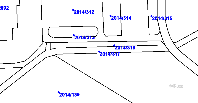 Parcela st. 2014/317 v KÚ Chodov, Katastrální mapa