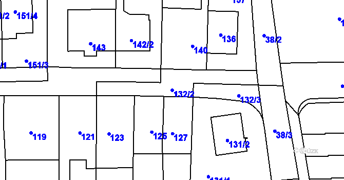 Parcela st. 132/2 v KÚ Chodov, Katastrální mapa