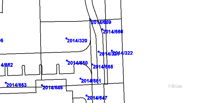 Parcela st. 2014/321 v KÚ Chodov, Katastrální mapa