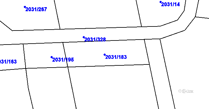 Parcela st. 2031/183 v KÚ Chodov, Katastrální mapa