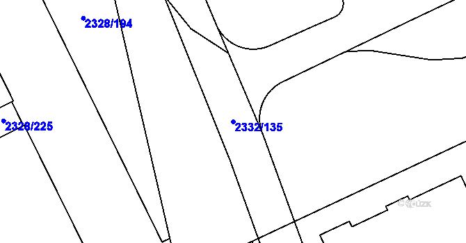 Parcela st. 2332/135 v KÚ Chodov, Katastrální mapa