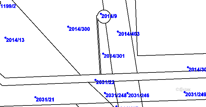 Parcela st. 2014/301 v KÚ Chodov, Katastrální mapa