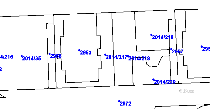 Parcela st. 2014/217 v KÚ Chodov, Katastrální mapa