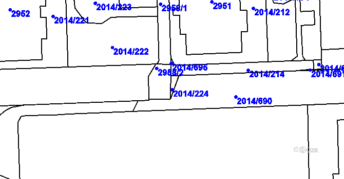 Parcela st. 2014/224 v KÚ Chodov, Katastrální mapa