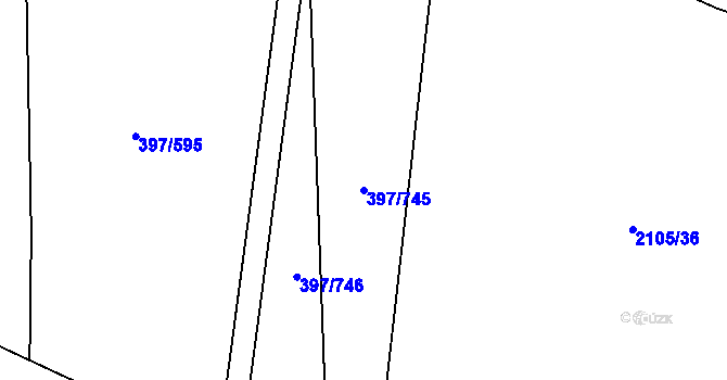 Parcela st. 397/745 v KÚ Chodov, Katastrální mapa