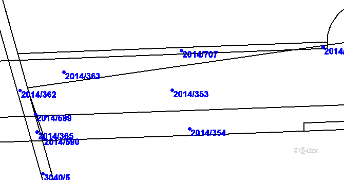 Parcela st. 2014/353 v KÚ Chodov, Katastrální mapa