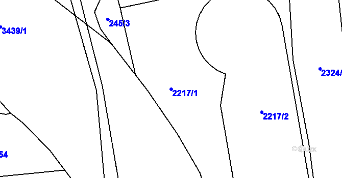 Parcela st. 2217/1 v KÚ Chodov, Katastrální mapa