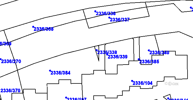 Parcela st. 2336/338 v KÚ Chodov, Katastrální mapa