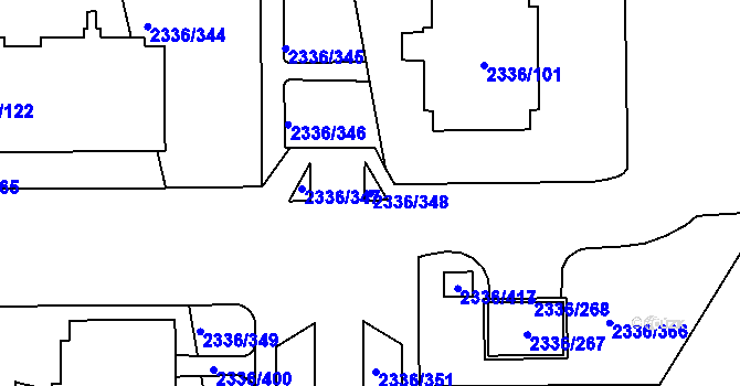 Parcela st. 2336/348 v KÚ Chodov, Katastrální mapa