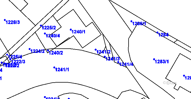 Parcela st. 1241/2 v KÚ Chodov, Katastrální mapa