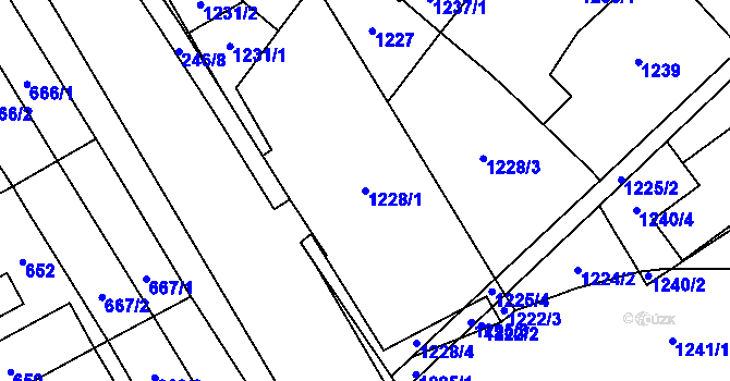 Parcela st. 1228/1 v KÚ Chodov, Katastrální mapa