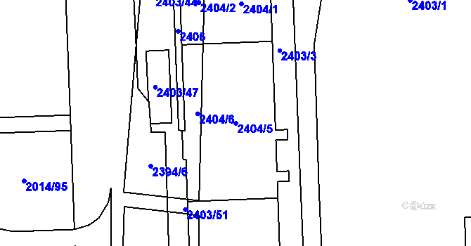 Parcela st. 2404/5 v KÚ Chodov, Katastrální mapa