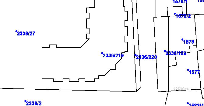Parcela st. 2336/219 v KÚ Chodov, Katastrální mapa