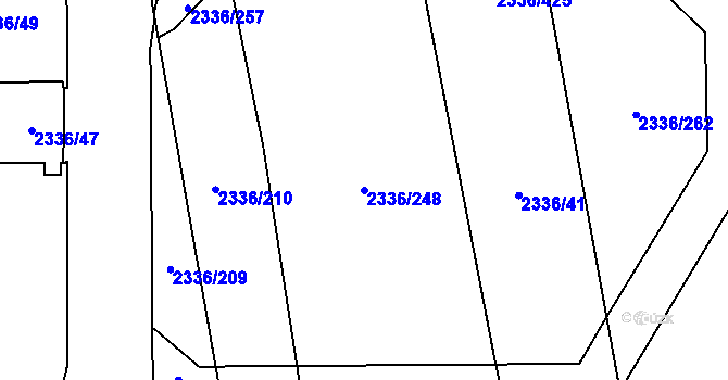 Parcela st. 2336/248 v KÚ Chodov, Katastrální mapa