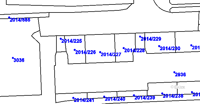 Parcela st. 2014/227 v KÚ Chodov, Katastrální mapa