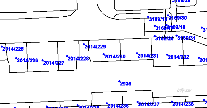 Parcela st. 2014/230 v KÚ Chodov, Katastrální mapa