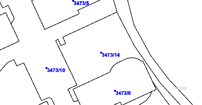 Parcela st. 3473/14 v KÚ Chodov, Katastrální mapa