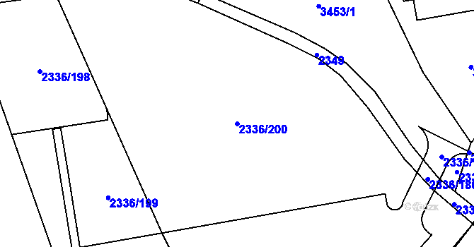 Parcela st. 2336/200 v KÚ Chodov, Katastrální mapa