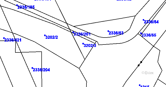 Parcela st. 3202/3 v KÚ Chodov, Katastrální mapa