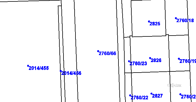 Parcela st. 2760/66 v KÚ Chodov, Katastrální mapa