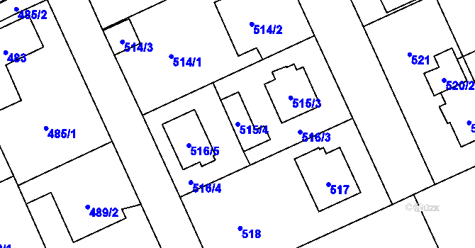Parcela st. 515/4 v KÚ Chodov, Katastrální mapa
