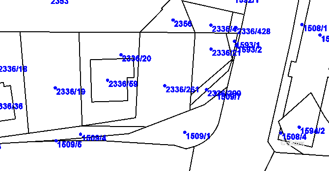 Parcela st. 2336/261 v KÚ Chodov, Katastrální mapa