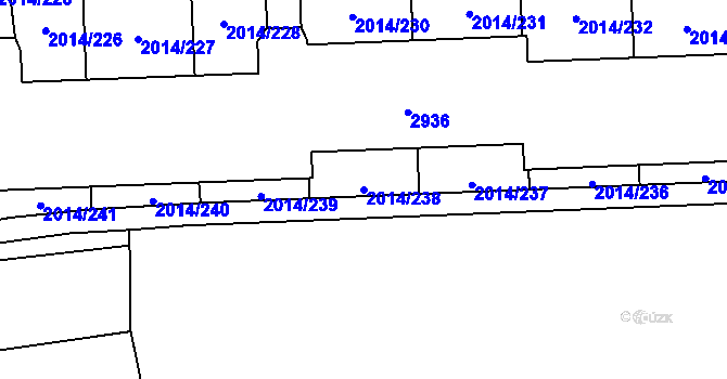 Parcela st. 2014/238 v KÚ Chodov, Katastrální mapa