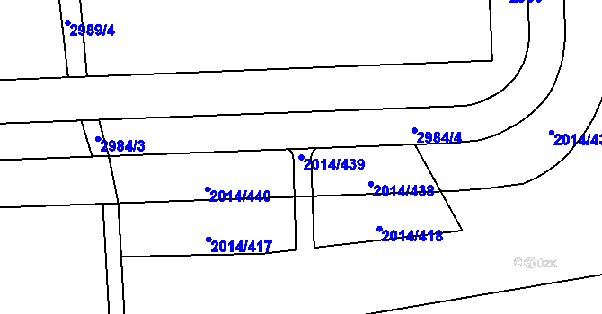 Parcela st. 2014/439 v KÚ Chodov, Katastrální mapa