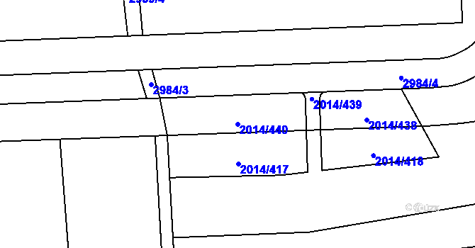 Parcela st. 2014/440 v KÚ Chodov, Katastrální mapa