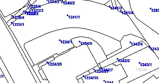 Parcela st. 1224/5 v KÚ Chodov, Katastrální mapa
