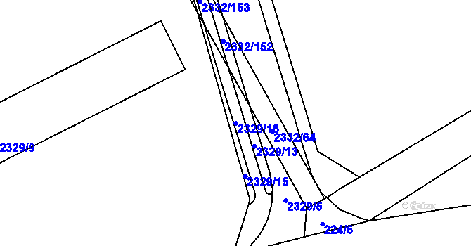 Parcela st. 2329/16 v KÚ Chodov, Katastrální mapa