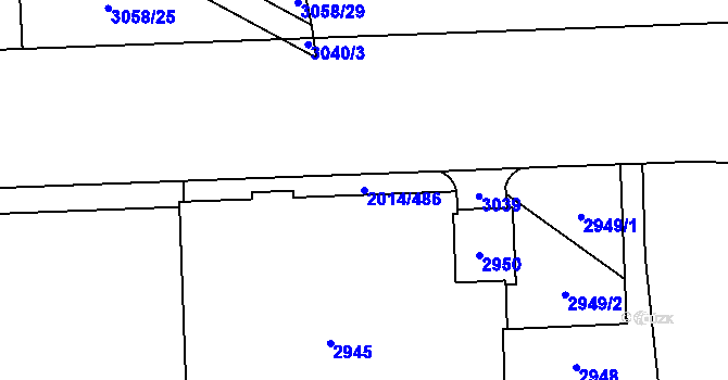 Parcela st. 2014/486 v KÚ Chodov, Katastrální mapa