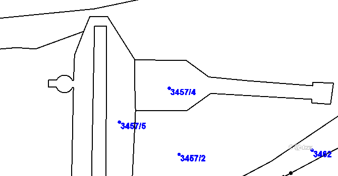 Parcela st. 3457/4 v KÚ Chodov, Katastrální mapa