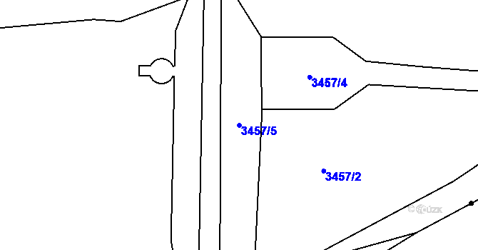 Parcela st. 3457/5 v KÚ Chodov, Katastrální mapa