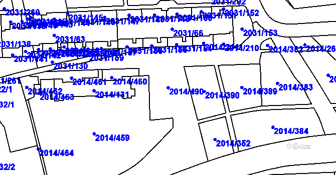 Parcela st. 2014/490 v KÚ Chodov, Katastrální mapa