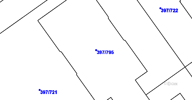 Parcela st. 397/795 v KÚ Chodov, Katastrální mapa