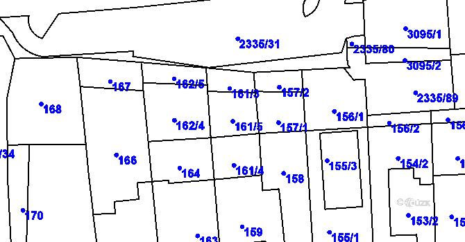 Parcela st. 161/5 v KÚ Chodov, Katastrální mapa