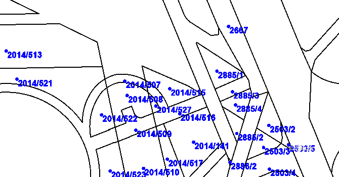 Parcela st. 2014/515 v KÚ Chodov, Katastrální mapa