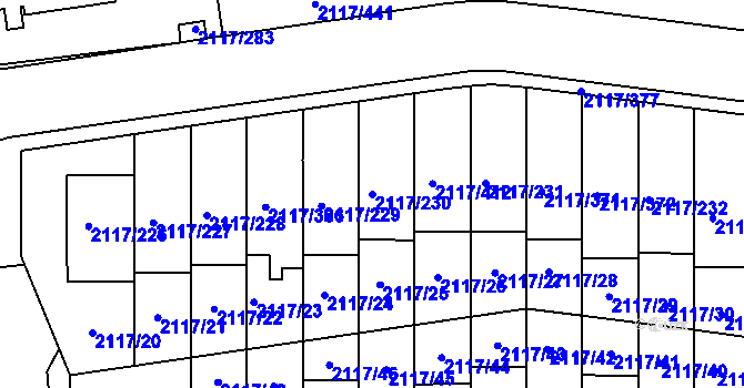 Parcela st. 2117/230 v KÚ Chodov, Katastrální mapa