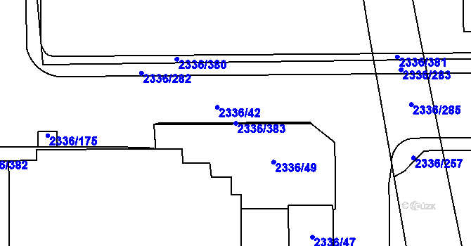 Parcela st. 2336/383 v KÚ Chodov, Katastrální mapa