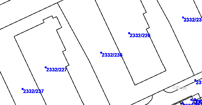 Parcela st. 2332/236 v KÚ Chodov, Katastrální mapa